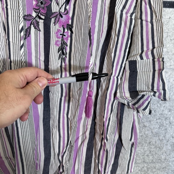 Catherine’s Women's Striped Purple and Black Top NWT - Picture 6 of 9